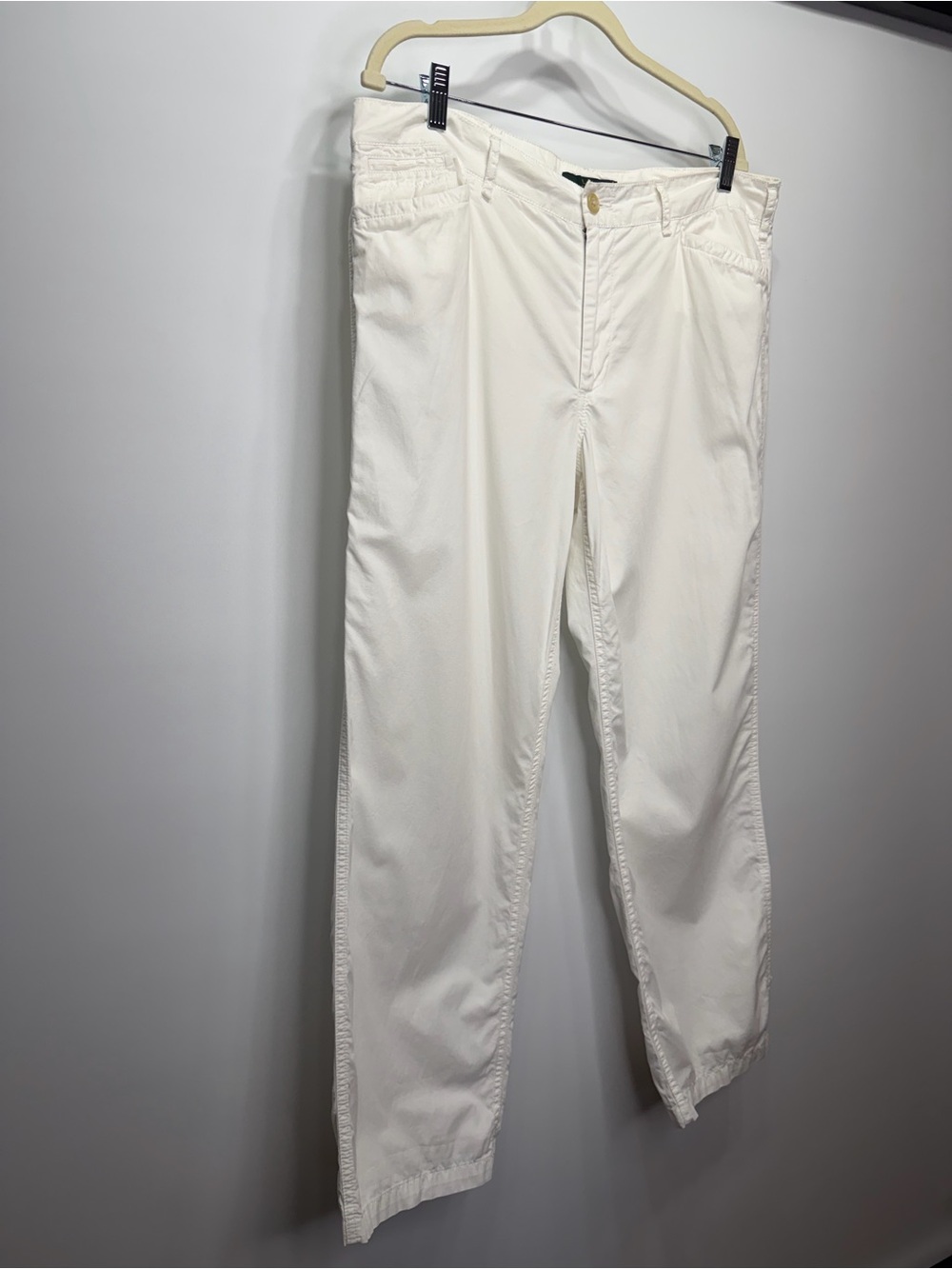 Lauren Ralph Lauren White Cotton Straight Leg Pants Size 14 - Picture 4 of 12